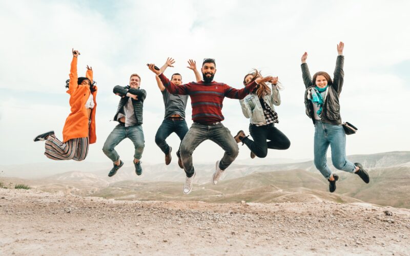 Happy jumping