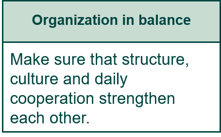 Organization in balance